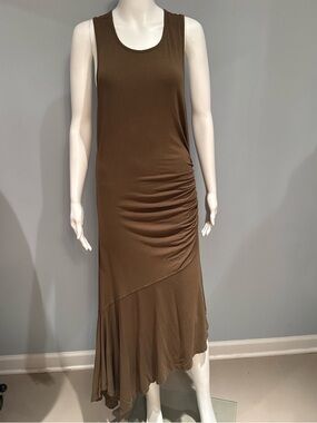 Free People Sleeveless Brown Ruched Tank Dress